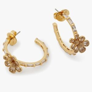 Kate Spad EarringsNewFleurette GOLD TONE HOOPS